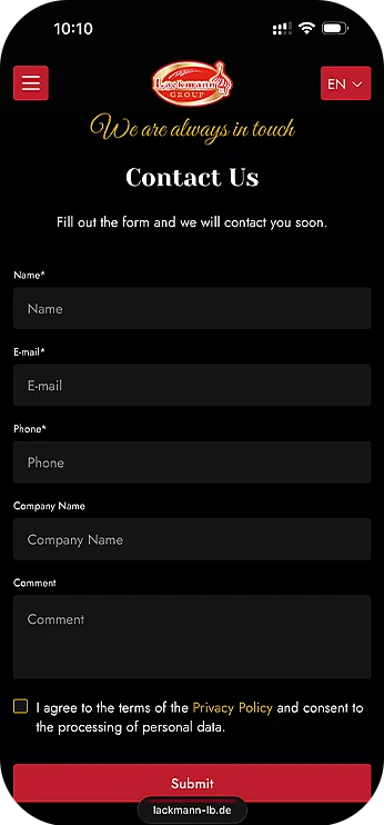 Lackmann mobile page